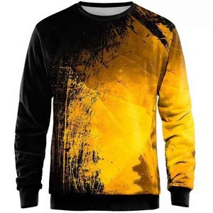 เสื้อสเวตเชิ้ตผู้ชายสีแดงดำไล่เฉดพิมพ์ลาย ทรงปกติ คอกลม สวมใส่สบายๆ ผ้าถัก เหมาะสำหรับฤดูใบไม้ร่วง ทำจากผ้าฝ้าย - Product Image 4
