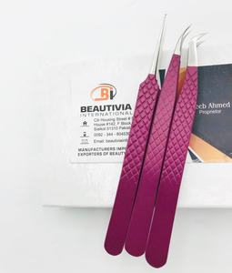 Pince à cils professionnelle en acier inoxydable à poignée diamantée Pince à cils durable avec pointe pointue pour extensions de cils - Product Image 4