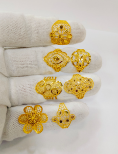 Anillos Elegantes de Diseño Turco para Mujer, Patrón de Filigrana Intrincado, Estilo de Oriente Medio, Anillo Grande para Regalo de Aniversario de Bodas - Product Image 1