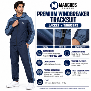 Chaqueta Cortavientos con Capucha para Hombre, Estilo Deportivo con Bloques de Color, Cierre de Cremallera, Logotipo Frontal, Prenda para Otoño - Product Image 6