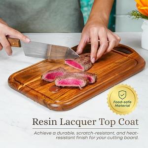 Planche à découper haut de gamme avec revêtement en résine, finition alimentaire, rainure profonde pour les jus, surface durable pour la découpe et le service quotidiens - Product Image 5