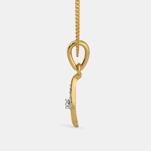 Collar con Colgante de Diamante Cultivado en Laboratorio, Corte Brillante Redondo, en Oro Amarillo de 14K, para Mujer - Product Image 3