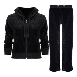 Survêtement en velours pour femme avec logo personnalisé, ensemble de jogging en velours, tenue de sport en velours - Product Image 3