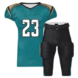 Tenues de football américain de style varié, couleur unie, personnalisées, sublimées, à séchage rapide, 100% polyester, maillot et pantalon unisexe - Product Image 1