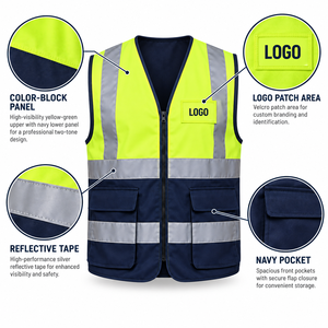 Chaleco de Seguridad Personalizado con Logotipo, Chaleco Reflectante de Alta Visibilidad, Ropa de Trabajo OEM ODM para Compradores Mayoristas Globales - Product Image 6