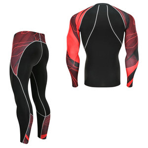 Ensemble de compression haute performance pour hommes, t-shirt et pantalon de sport légers, tenue de fitness et d'entraînement - Product Image 6