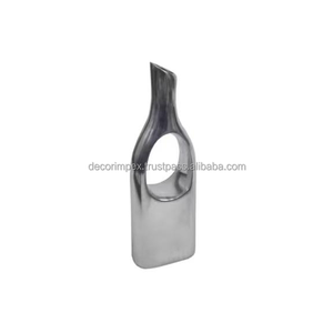 Luxurious Nickel-Plated Cast Aluminum Flower Vase Elegant Home <b>Decor</b> Tabletop Wedding Garden Pots for Stunning Floral - Product Image 2