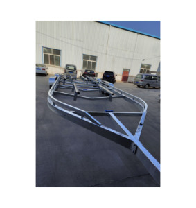 Remorque pour deux jet-skis en alliage d'aluminium 5x2,6m, capacité 1200KG, certifiée ISO CE, à essieu unique, avec rouleaux oscillants pour bateaux pneumatiques - Product Image 5