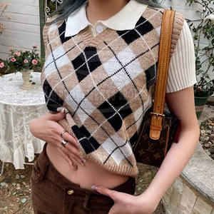 Chaleco de punto recortado para mujer, hecho a medida para uso en exteriores, nuevo estilo, MOQ bajo, Chaleco de punto recortado para mujer - Product Image 4