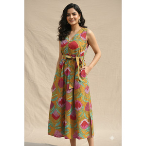 Robe d'été décontractée Amber Dahlia avec ceinture assortie Taille S 0.0g - Product Image 1