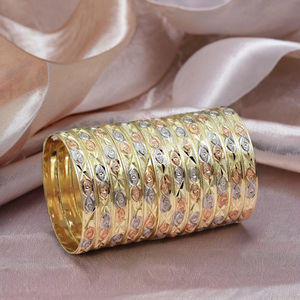 ขายส่งกำไลชุบทอง3โทนเครื่องประดับแฟชั่นกำไลหลายสีทองกำไลข้อมือสามสีเครื่องประดับ3โทน - Product Image 5