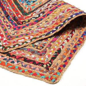 Mantel individual trenzado de yute y algodón reciclado 40 x 60 cm, ecológico, para mesa, venta al por mayor, exportación, natural - Product Image 4