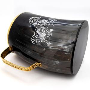 Jarra de Cuerno Vikinga Hecha a Mano, Vaso de Cuerno de Buey Natural de Primera Calidad para Cerveza, Cerveza Artesanal, Sidra y Estilo Medieval Antiguo - Product Image 5