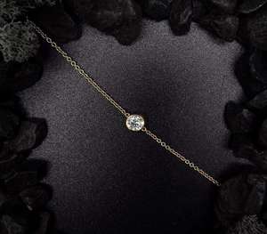 ICEWALD S925, Juego de Pulseras de Diamantes Cultivados en Laboratorio con Corte Brillante, Chapado en Oro de 18K, Lujoso, Certificado IGI, Unisex, 2g, 30-80 - Product Image 4