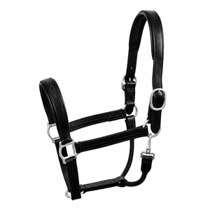 Premium Genuine Leather Horse Halter Wholesale Padded Fancy Stitched Leather Halter Headstall <b>Equestrian</b> Horse Tack - Product Image 1