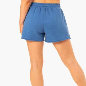 Shorts de Punto Azules para Mujer, Cintura Media, con Cordón y Bolsillos, Estilo Casual, Transpirables, 100% Algodón, Nuevo Modelo 2026, OEM ODM - Product Image 2