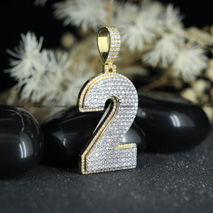 จี้ตัวอักษรตามสั่ง ประดับเพชรโมอิสซาไนต์ VVS เงินแท้ S925 สไตล์ฮิปฮอป เครื่องประดับคุณภาพสูง โดย Phoenix Enterprise - Product Image 4