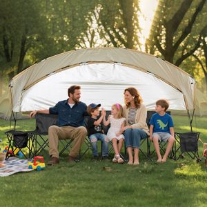 Panca Pieghevole Leggera e Portatile a 6 Posti con Tasche Portaoggetti e Portabicchieri per Calcio e Campeggio, Borsa per il Trasporto Inclusa - Product Image 2