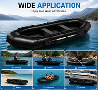 Kayak gonflable robuste en PVC pour la pêche, avec plancher, sièges et pagaie, idéal pour le camping et les aventures aquatiques