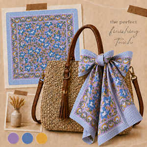 Pañuelo Cuadrado de Algodón con Estampado Floral, Multifuncional, para el Verano, Cubre Rostro, Pañuelo de Moda - Product Image 2