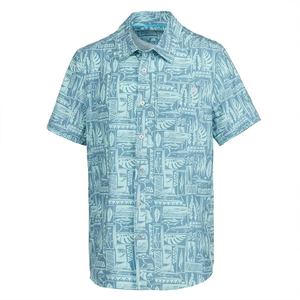 Chemises Hawaïennes Décontractées Personnalisées OEM pour Hommes, Manches Courtes, Velours Imprimé Floral, Idéales pour les Vacances, les Plages Tropicales et un Look de Station Balnéaire - Product Image 3