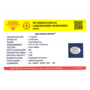 3 Carat Oval Cut Yellow Sapphire Loose Gemstone for Fine Jewelry - Product Image 4