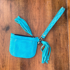 Custom <b>Boot</b> Stitch Sued Leather Wristlet Coin Purse Portable Card Purse Mini Pouch Women Change Wallet <b>with</b> Keychain Ring Holder - Product Image 6