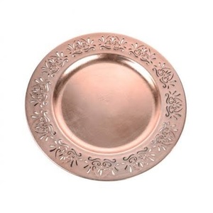 Luxury Wedding Charger Plate Antique Gold Finish Eco-Friendly Stainless Steel 100pcs MOQ Customizable <b>Dinnerware</b> - Product Image 5