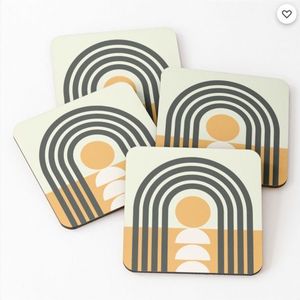 Custom Printed Heat Resistant Coffee Cup Mat Set Geometric Boho MDF Wood <b>Drink</b> <b>Coaster</b> Wholesale <b>for</b> Restaurant Home Bar <b>Coaster</b> - Product Image 1