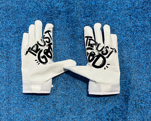 Custom American Football <b>Gloves</b> Breathable Polyester Velcro Closure Unisex Adult All Seasons Solid Color Regular Fit - Product Image 2