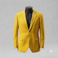 Trajes de Negocios Estilo Italiano para Hombre, Pantalón y Chaqueta Antiarrugas, Transpirables, Cierre de Botones, Diseño Plano Frontal, Viscosa/Poliéster