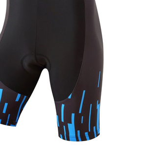 Ensemble de maillot de cyclisme à manches courtes, motif noir et bleu, avec short à bretelles, séchage rapide, en polyester, pour le cyclisme - Product Image 5