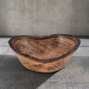 Tazón de Madera para Mezclar, Tazón para Ensaladas, Forma Redonda, Tazón para Servir de Madera de Mango para Verduras, Frutas o Ensaladas - Product Image 1
