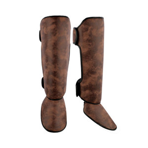 Protège-tibias et protections de pied et de genou en cuir légers et ajustables pour adultes, prix d'usine, pour Muay Thai - Product Image 1