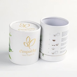 Caja de Té Personalizada en Tubo de Papel Kraft Ecológico, Envase de Cartón Cilíndrico Único, Contenedores Redondos de Papel para Alimentos con Tapa de Papel - Product Image 3