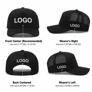 Custom Trucker <b>Hat</b> 5-Panel Mesh Back Breathable Polyester Cotton Embroidery Logo Front Panel Adjustable Fit Unisex Casual <b>Cap</b> - Product Image 1