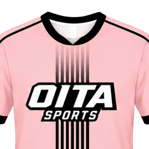 Camiseta Deportiva de Rugby Rosa Bebé y Blanca, Manga Corta, Cuello en V, Uniforme de Equipo, Transpirable, Ligera, Personalizable, para Entrenamiento - Product Image 3