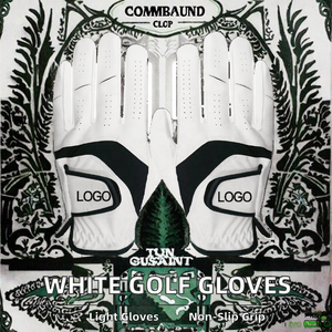 Gants de golf en cuir véritable Cabretta blanc de haute qualité pour hommes, avec logo personnalisé, antidérapants, pour usage sportif en extérieur, personnalisables - Product Image 5