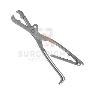 Pinza de sujeción ósea Farabeuf Lambotte de acero inoxidable con mandíbula dentada ajustable y bloqueo de trinquete, ortopédica de Blush Surgical CE MOL - Product Image 1