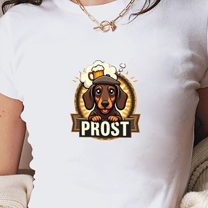Dachshund con cerveza Camiseta corta de moda para mujer - Product Image 3