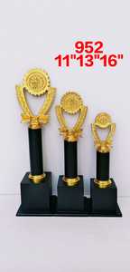 Ensemble de trophées plaqués or royal avec base noire pour événements promotionnels, trophées plaqués or, récompenses pour événements promotionnels, base noire - Product Image 3