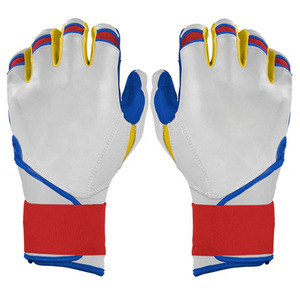 Best Quality Breathable Leather Softball Batting Gloves Hook Loop Closure Stretchable <b>Strap</b> Cuff Customized Whole Sale - Product Image 2