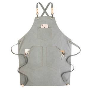 Tablier de bar en toile de haute qualité avec logo personnalisé, sangle en cuir à dégagement rapide, résistant aux rayures, pour personnel de service professionnel - Product Image 2