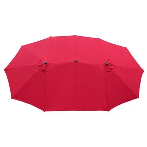 Parasol de terrasse extra large 15x9 pieds double face, imperméable, avec deux aérations latérales, pour table de marché extérieure et jardin, commande à manivelle - Product Image 5