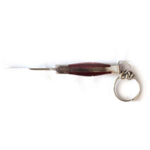 มีดพับเหล็กดามัสกัสอเนกประสงค์ พวงกุญแจด้ามเขาสัตว์ พร้อมงานแฮนด์เมด พวงกุญแจมีด - Product Image 2