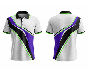 Polo imprimé par sublimation, style bouclier, vêtements de sport, coutures durables pour hommes, femmes, jeunes, séchage rapide, polo actif Dry-Fit - Product Image 5