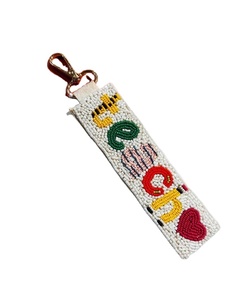 Llavero de Pulsera con Cuentas Coloridas y Elegantes, Diseño de Letras e Iconos para el Día del Partido, Llavero Personalizado para Fanáticos del Deporte, Regalo Promocional - Product Image 1