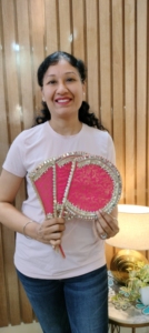 Pearl Hand Fans Decorated Party Favors for Ramadan Nikkah Henna Weddings-Reusable <b>Gifts</b> Mehendi giveaways Shaadi <b>Eid</b> - Product Image 6