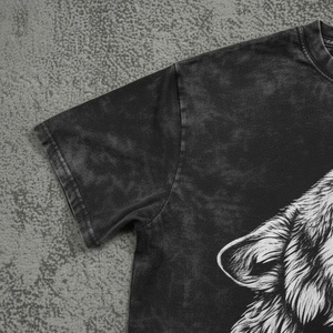 Camiseta de Verano con Cabeza de Lobo 3D para Hombre, Talla Grande, Juvenil, a la Moda, Manga Corta, 100% Algodón, Corte Holgado, Color Sólido, Venta al Por Mayor de Fábrica - Product Image 4