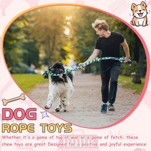 Venta al por mayor de fábrica: Juguetes para perros Reine International de 3 nudos, 100% algodón ecológico, 24 pulgadas, medianos, para aliviar el aburrimiento y limpiar los dientes. - Product Image 5